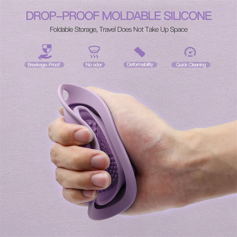 Silicone Foldable Makeup Brush Cleaner, Brush Scrubber Bowl, Portable Washing Tool Cosmetic Brush Cleaner