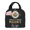 Masonic Mason Freemason Insulated Lunch Bag for Women Kids Portable Food Boxes Thermal Lunch Box Tote