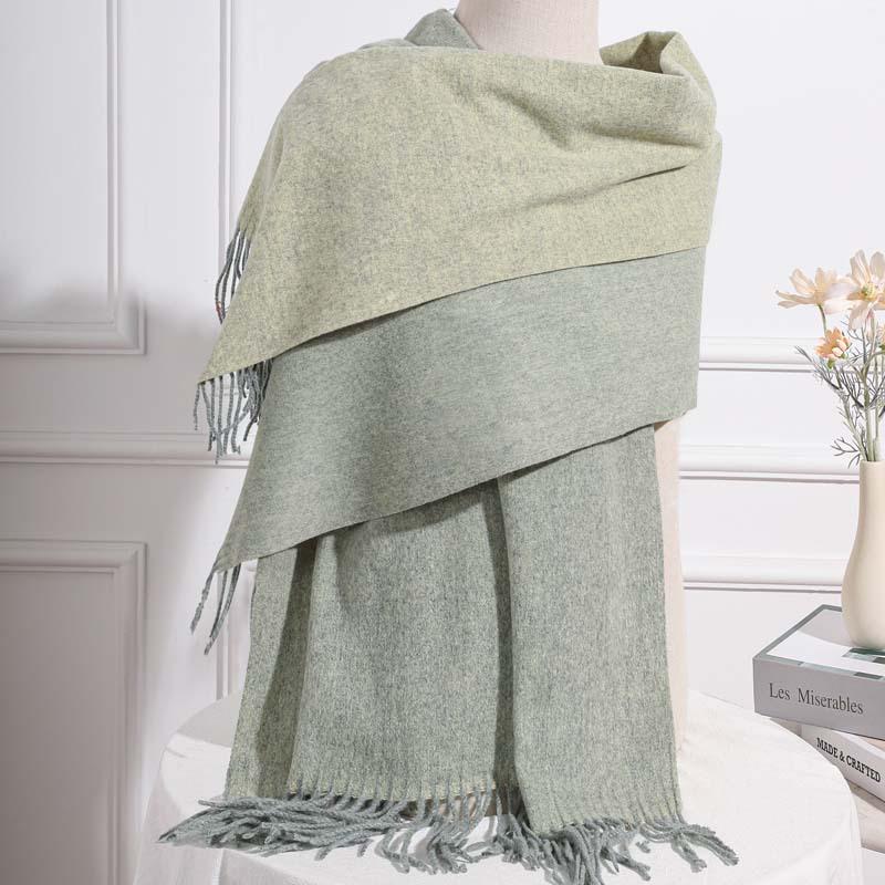 Reversible Cashmere Wool Scarf: Unisex Autumn/Winter, Luxurious Korean Style Shawl.