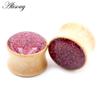 Alisouy 2pcs 8-20mm Wood Enamel Flared Ear Expander Flesh Tunnels Plugs Gauges Stretcher Extender Earring Body Piercing Jewelry