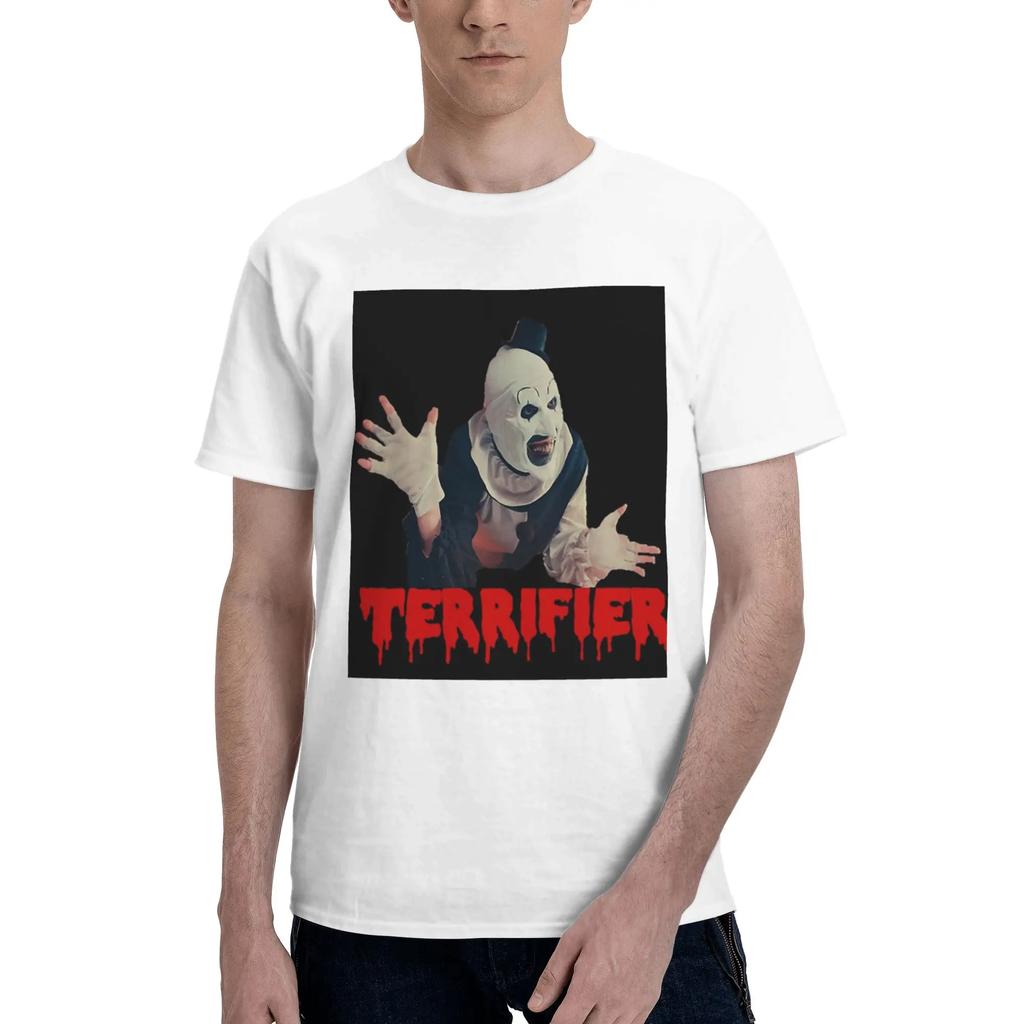 Halloween Movie Terrifier Horror Clown  100 Cotton TShirt Mens Oversized T Shirts Men ONeck Short Sleeve S6XL