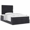 Exclusive House - Ottoman Bed Frame with Black Mattress 120x190 Cm Velvet