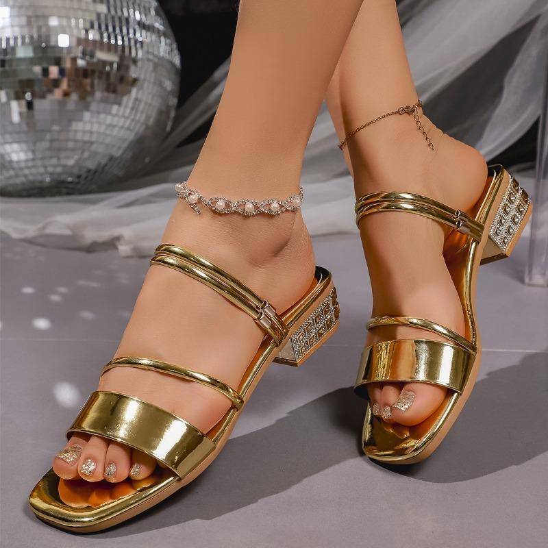 Summer New Women's Sandals and Slippers Fashion Sandals Square Toe Open Toe Sexy Versatile Two-Wear Sandals