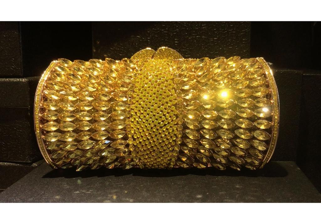 Mermaid handmade diamond-encrusted evening bag foreign trade empty metal hard box full of diamonds hand bag for women Stone Clut