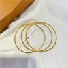 Fashionable Simple Plain Ring Bracelet For Women Round Elegant Gold Color Bangle Luxury Accessories Jewelry Gift