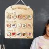 Daily Routine Chart for Kids, Wooden Chore Visual Perception, Schedule
