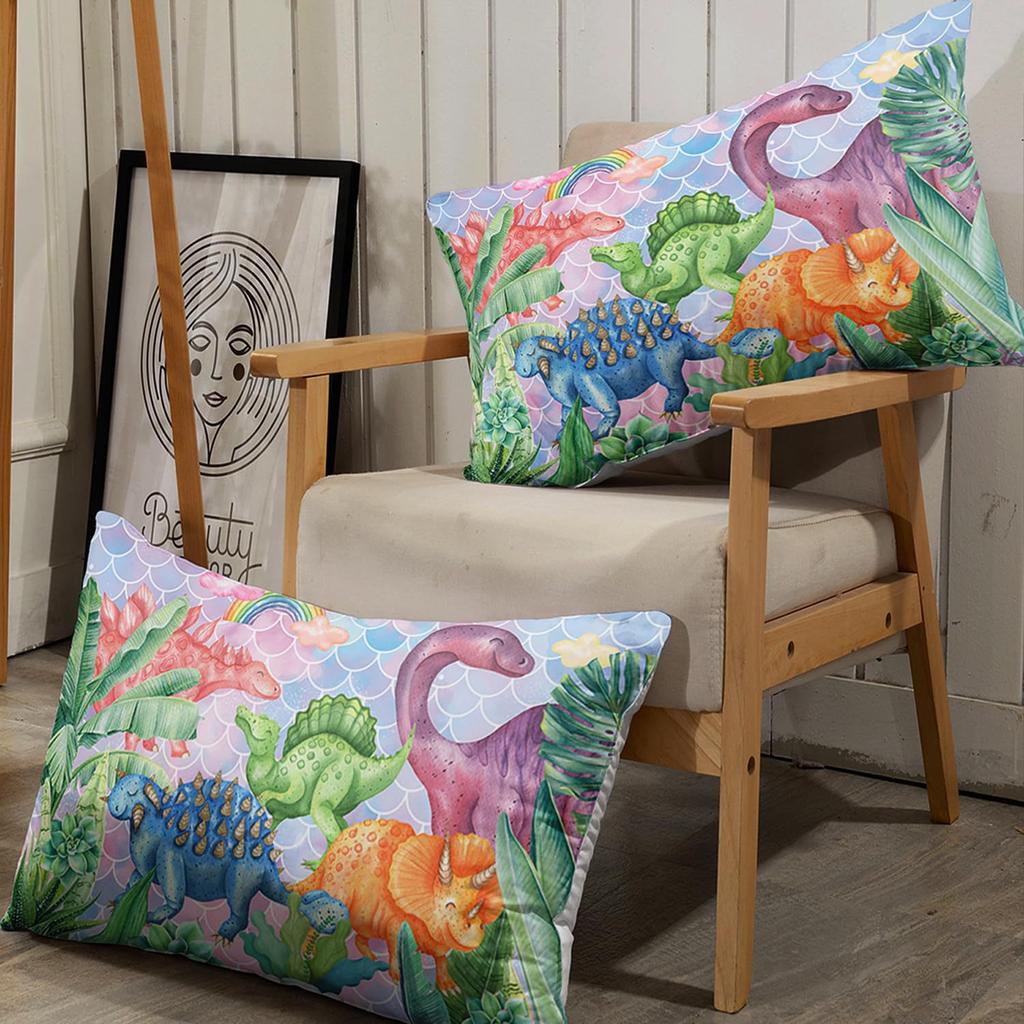 Cute Cartoon Dinosaur Pattern Mattress Three-Piece Digital Printing Cute Dinosaur Bedding Set