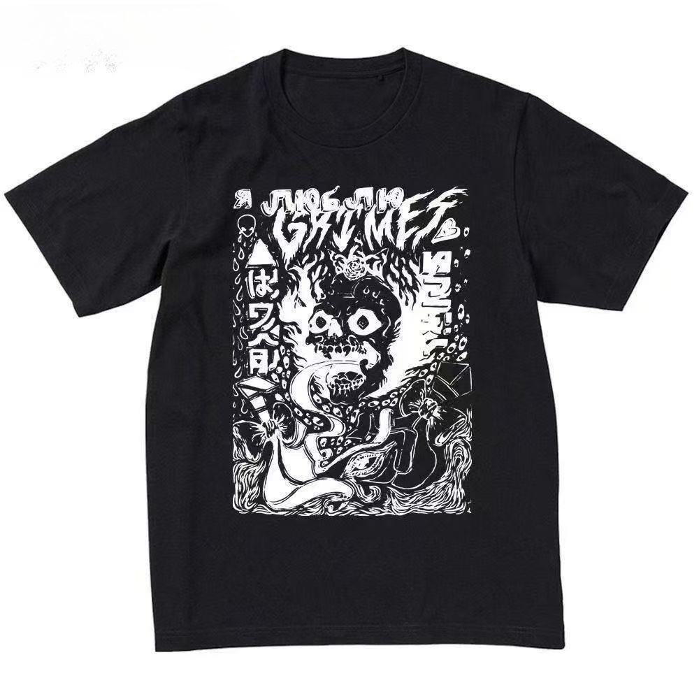 

2025 Summer and Autumn hip-hop rock printed T-shirt casual and sporty short-sleeved men s and women s street tops 4XL