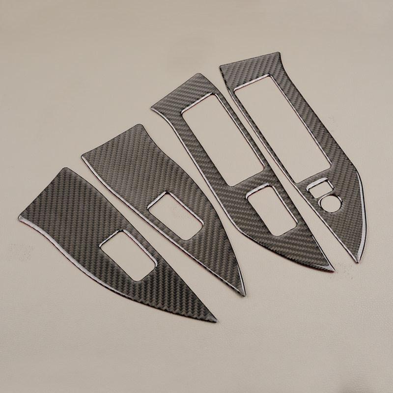 Car Interior For Subaru Forester 2013 2014 2015 2016 2017 2018 LHD/RHD 4pcs Soft Carbon Fiber Window Switch Buttons Panel Trim