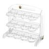 Three Layers Egg Tray Dispenser Holder 24 Grid for Kitchen Drawer Household White