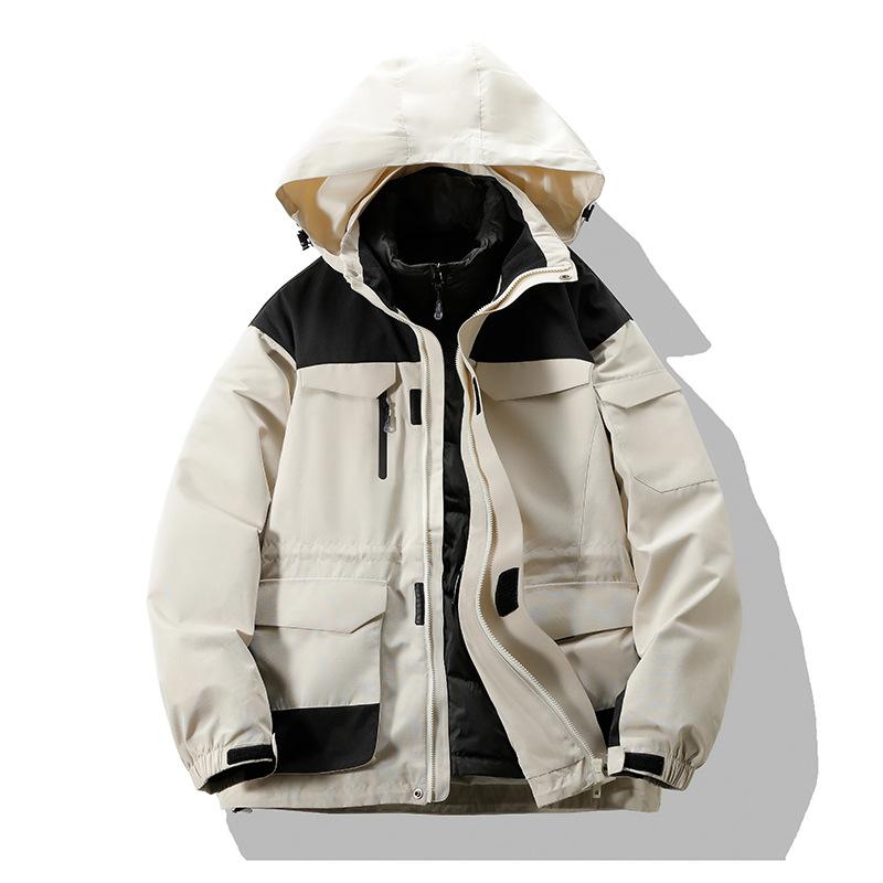 

Men s Winter 90% White Duck Down Hooded Down Jacket Thickened Thermal Jacket Teen Student Loose Jacket 3XL