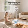 Folding wireless fan with silent timing left right rotation small night light home office outdoor camping 10 inch electric fan