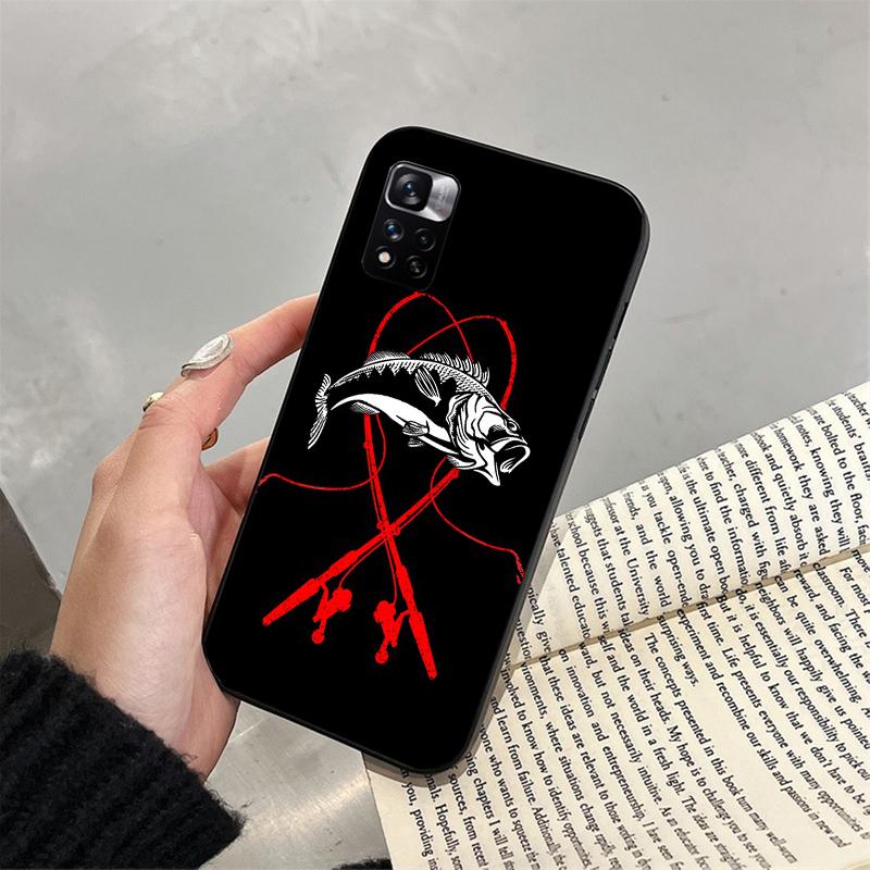 Bass Fish Fisherman Phone Case For Xiaomi Redmi Note 13 12 Pro 11S 11 10 Pro 10S 12S Redmi 10 9C 13C