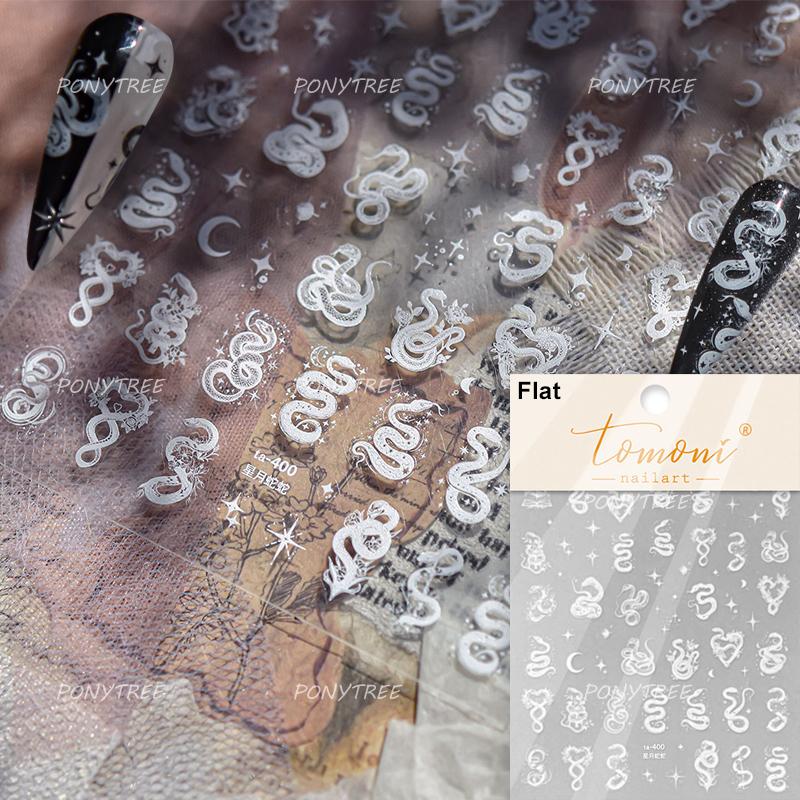 Retro Gold Silver Star Sun Moon Flower Gothic Love Geometric Shapes Starburst Nail Art Stickers Manicure Decals Decoration