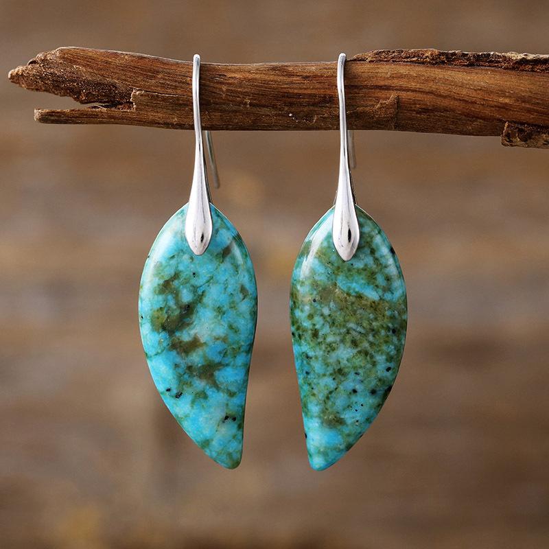 High Quality Light Luxury Water Drop Natural Phoenix Stone Earrings Earrings Popular Retro Jewelry
