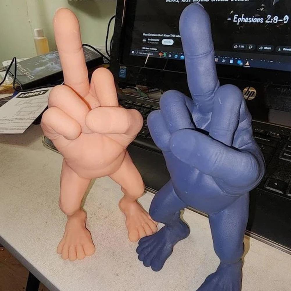 Middle Finger Figure With Legs Middle Finger Cute Duck Figurine Sculpture Middle Finger Home Desktop Ornament Garden Decoration