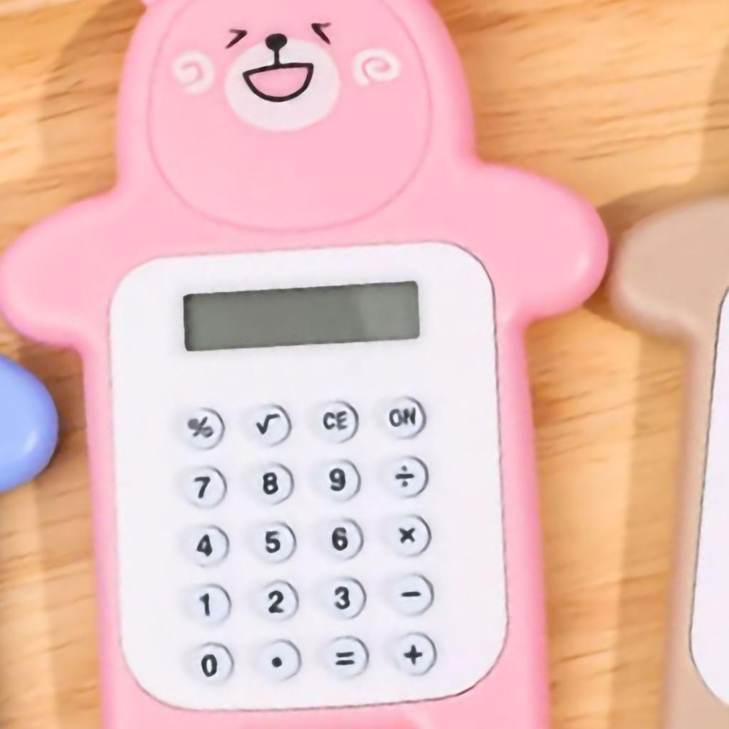Portable Calculator Cute Bear Style 8 Digit Calculator Mini Cartoon Calculator for Girl Students Gift