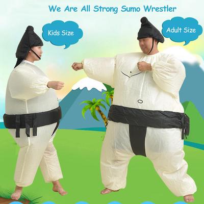 Decdeal Cute Adult Inflatable Sumo Costume Suit with Air Operated Fan Fancy Dress Halloween Party
