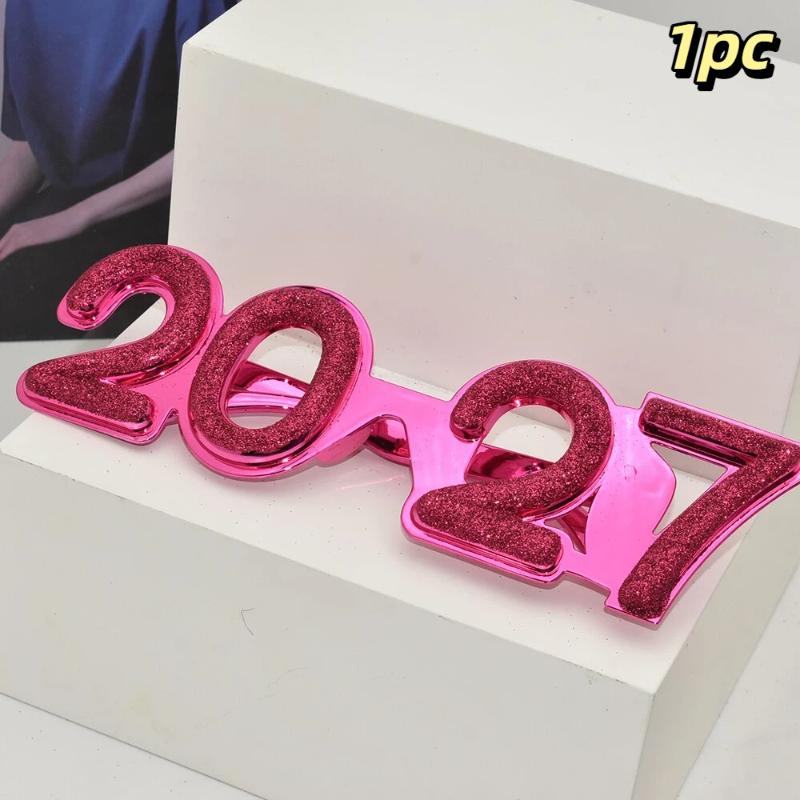 2027 Number Eyeglasses Happy New Year Glasses Diamond Glitter Sunglasses Cosplay Prop Xmas Party Decoration Funny Glasses