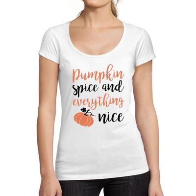 Tee-Shirt Femme Col Rond Decollete Pumpkin Spice And Everything
