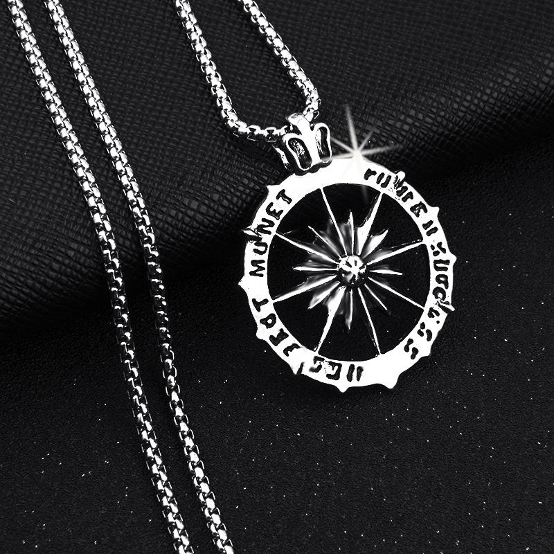 Necklace Men'S Hip Hop Trend Brand Sun God Necklace Personality Trend Street Dance Style Sweater Chain Pendant