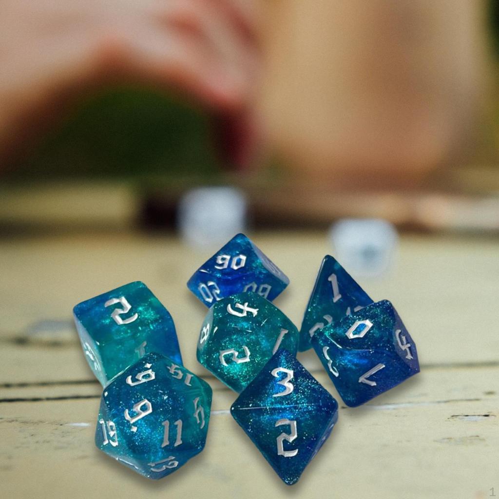 Zestaw 7 elementów wielościennych D8 D10 D12 do gry stołowej DND