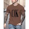 'It's Okay, Don't Worry 'Men's Casual Slightly Stretched Round Neck Pattern Cotton T-shirt Summer Men's Clothing