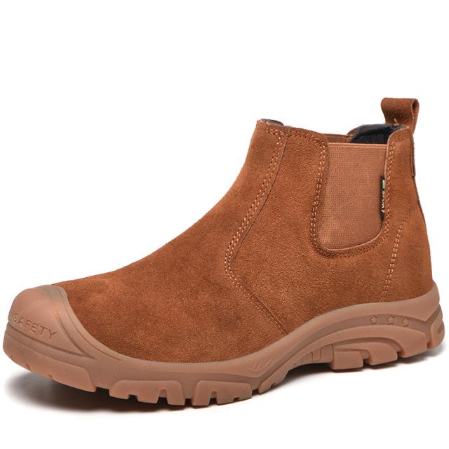 Suede Welder Shoes Men Safety Boots Steel Toe Work Shoes Sneakers Male Anti-Smash Anti-Slip Work Boots Men Safety Shoes Footwear