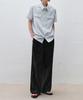 DRAW FIT Double-Pleated Elastic Wide Linen Slacks [Black]