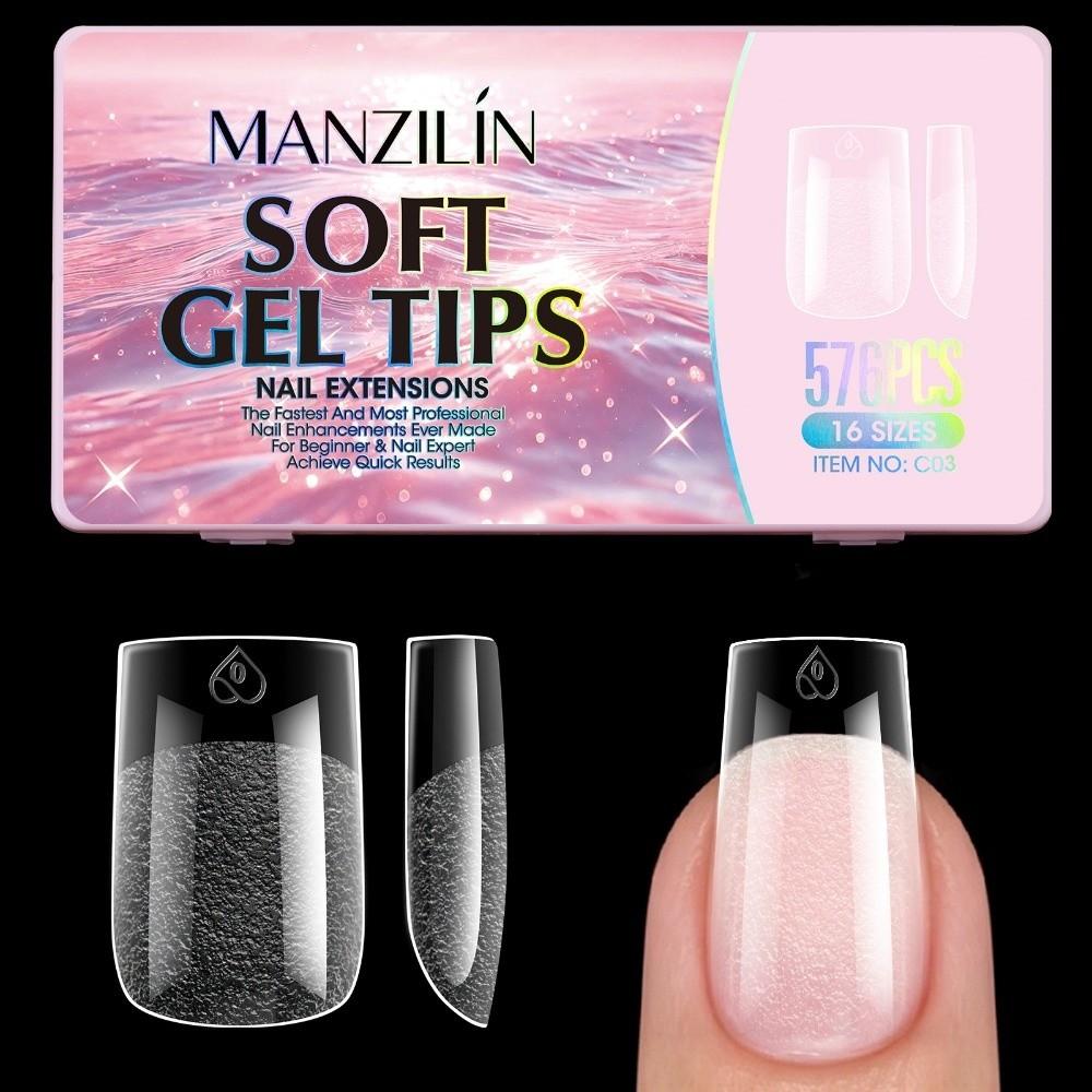576Pcs Full Cover False Fake Nails 16 Sizes Gel Nail Tips 2026 New Nail Extension Tips For Nail Art
