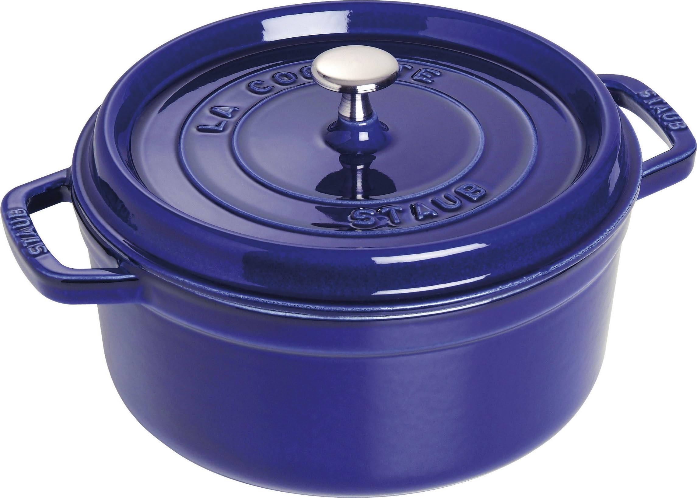 

staub Кокот Круглый Гранитный Синий Большой Чугунный Эмалированный Горшок Ручной Работы Совместимый с Индукционными Плитами Японский Кокот Круглый Pico 26см [Авторизованный Продукт] 40510-284