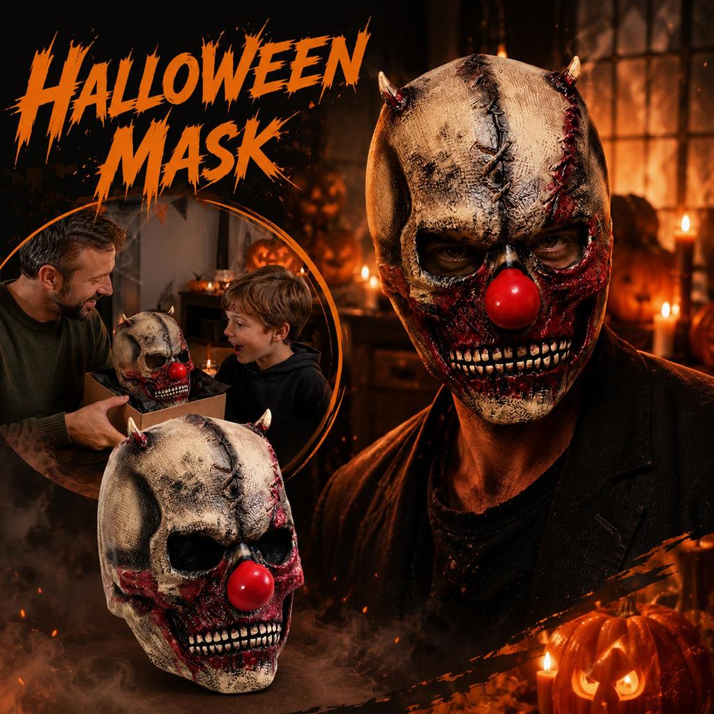 Skeleton with Red Nose for Halloween Party Costume