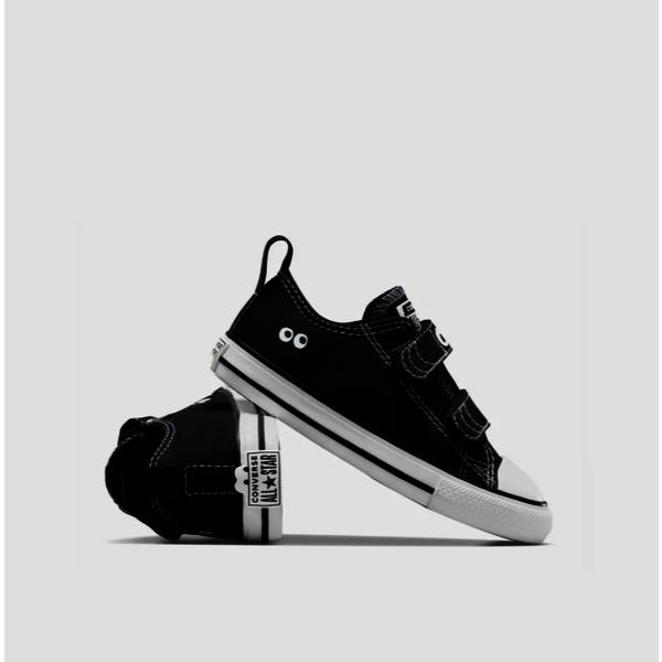 Converse Kids Lightweight Canvas All Star Eyes Infant Children Shoes Black