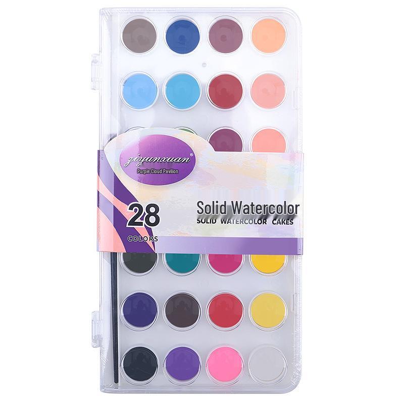 48-Color Solid Watercolor Gouache Paint Set for Beginners in Plastic Box