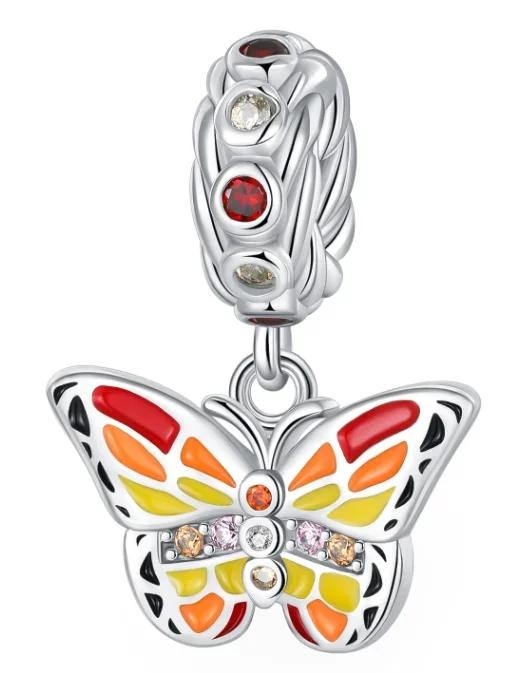 Charms 925 Silver Butterfly Pendant Dragonfly Flowers Bead for Women Necklace DIY Bracelet Fine Jewellery Gift