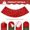 Red Sequins Christmas Tree Collar Sparkly Round Trees Ring Elegant Tree Skirts Collar Embroidered Trees Base Shiny Ornaments