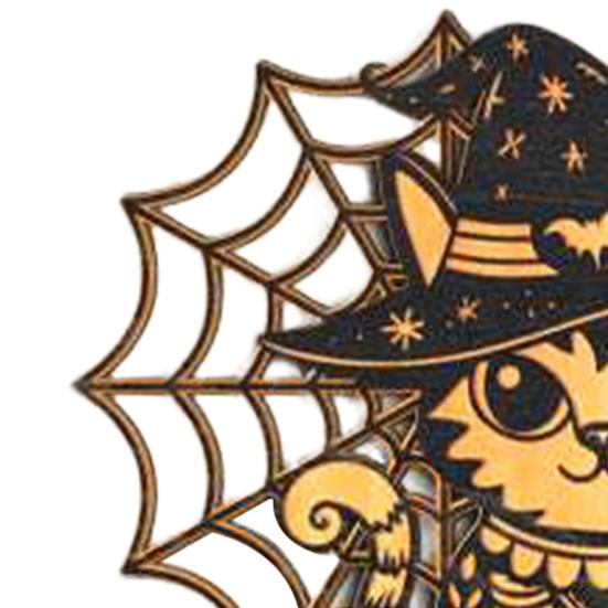 Halloween Door Sign Skeleton Ghost Cat Pumpkin Wooden Welcome Sign