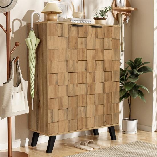 Sideboard, Modern Shoe Cabinet with 5 Compartments, Dimensions 80.5 X 35 X 109.5 Cm, Adjustable Shelves