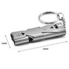 Double Pipe Whistle Pendant Nøkkelring Høy desibel Bærbar Outdoor Survival Emergency Camping Tool Multifunction Whistle 1PC