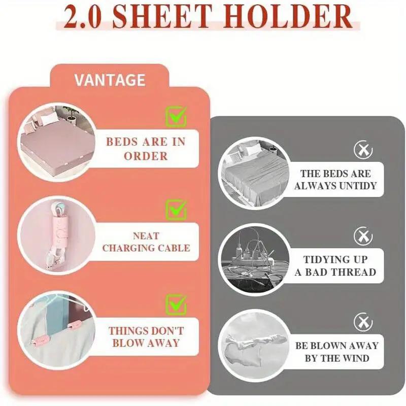 4/2/1PCS Reusable Sheet Fastener Anti-running and Anti-slip Clip Angler Household Needle-free Bedspread Clip Quilt Sheet Quilt Cover Buckle