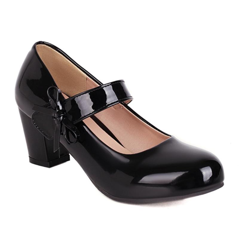 Dámské boty Mary Janes s blokovým podpatkem 2025 Jaro Luxusní Bílá Zlatá Růžová Stříbrná Černá Boty na svatbu s podpatkem Dámské Velká velikost 45