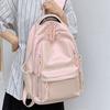 Soft PU Leather Backpack Spacious for College Essential Fashion Solid Color Laptop Daypack for Student and Commuters