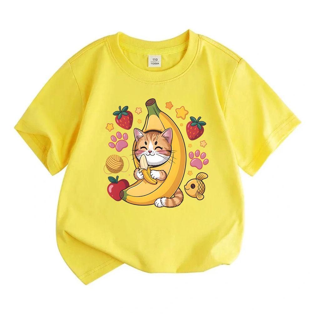 Kids Boys Girls 100% Cotton Crew Neck Short Sleeve T-Shirt,