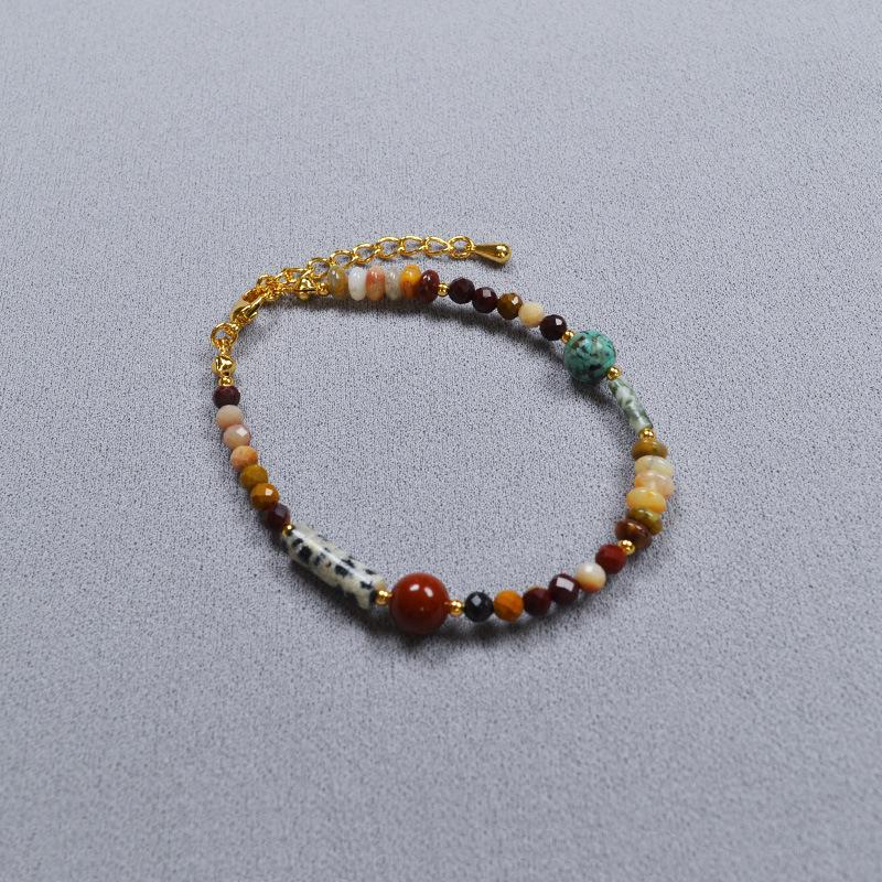 

Французская Ниша Простой Майяр ретро литературный настоящий камень бусины легкое роскошное ожерелье ключица цепочка браслет женский