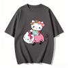 2026 Summer Trendy Cute Hello Kitty Driving Pink Car Graphic Couple Tshirts Streetwear  Family Matching Parentchild Clothing
