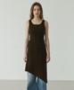 Linte Asymmetrical Button Dress Brown