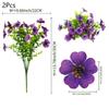 2Pcs Artificial Violet Flowers Faux Silk Bouquets Realistic Fake Plants for Living Room Home Wedding Event Table Decor