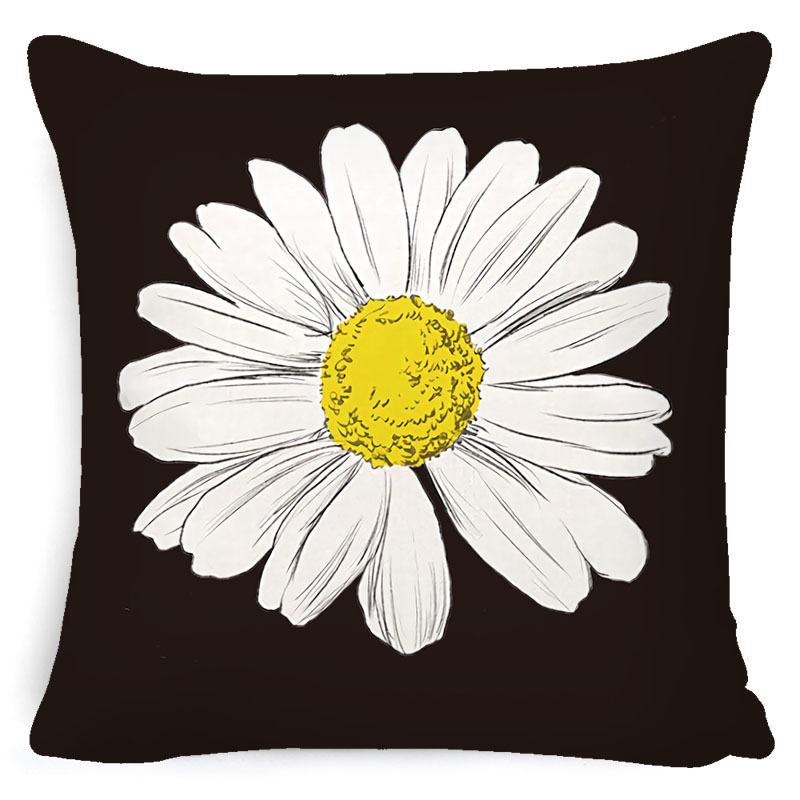 Pillow Cover Ins Style Daisy Summer Nordic Home Decoration Bedside Cushion Core Cover Linen