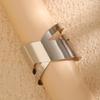 Modern Punk Bracelet Metal Bangles Geometric Arm Bracelet Wide Wrist Jewelry Metal Texture Present for Women and Girls