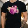 T-Shirt Men Pink Owl Motif Cotton Size S To 5XL